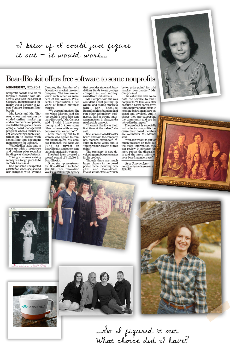 collage of jeanette growing up