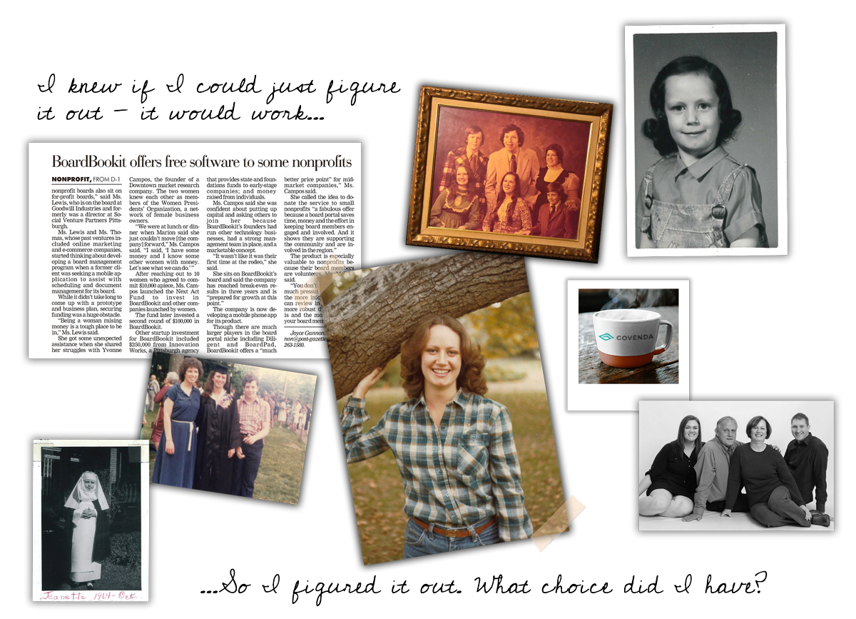 collage of jeanette growing up